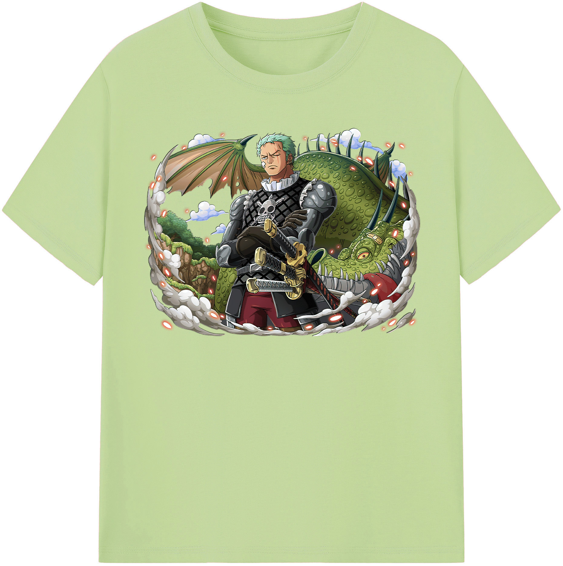 ワンピース ロロノア・ゾロ ONE PIECE Roronoa Zoro 綿100％半袖Tシャツ（フロントプリント）
